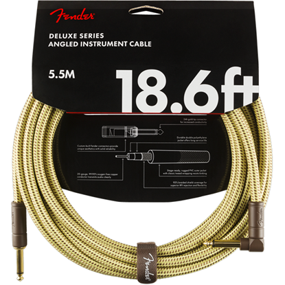 Fender Deluxe Series Instrument Cable 18,6' Angled Tweed