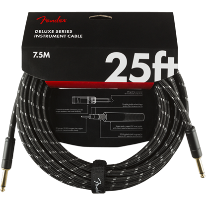 Fender Deluxe Series Instrument Cable 25' Black Tweed