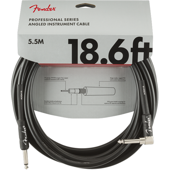 Fender Professional Series Instrument Cable 18,6' Angled Black