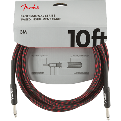 Fender Professional Series Instrument Cable 10' Red Tweed