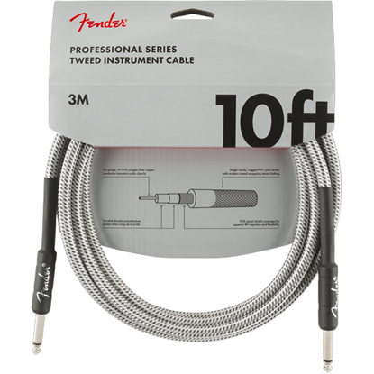 Fender Professional Series Instrument Cable 10' White Tweed