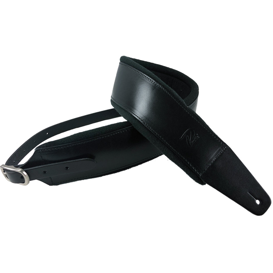 Bild på Profile FB01 Pro Italian Leather Guitar Strap Black