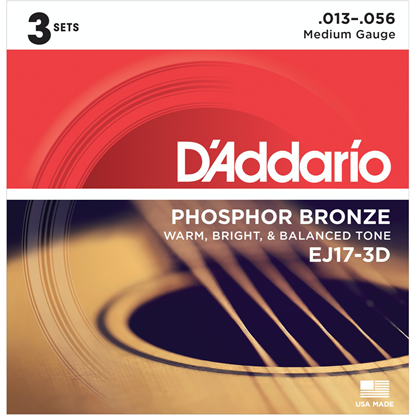 D'Addario EJ17-3D Phosphor Bronze 