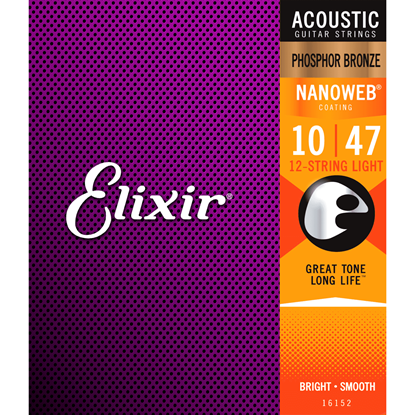 Bild på Elixir Nanoweb® Phosphor Bronze Light 010-047 12-str