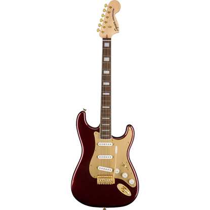 Squier 40th Anniversary Stratocaster® Gold Edition Ruby Red Metallic
