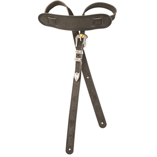 Bild på Gretsch® Vintage Tooled Leather Guitar Strap Black