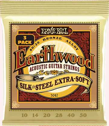 Bild på Ernie Ball 3047 Earthwood Bronze Alloy Silk & Steel Extra Soft 3-pack