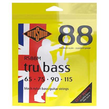 Bild på Rotosound Tru Bass 88 string set black nylon flatwound 65-115
