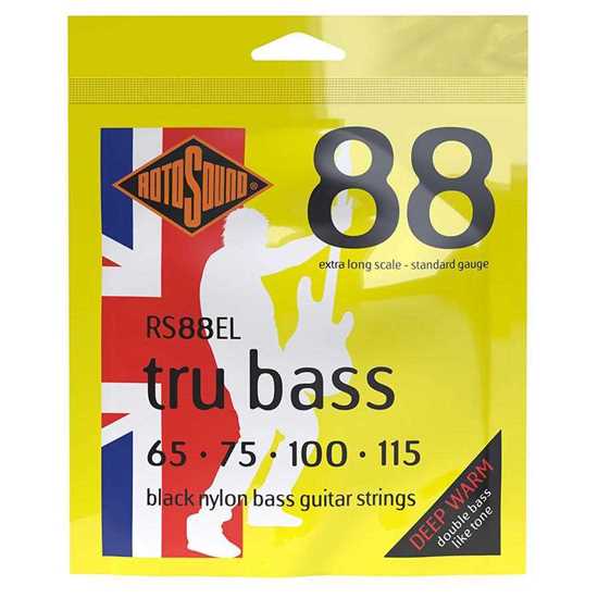 Bild på Rotosound Tru Bass 88 string set black nylon flatwound 65-115