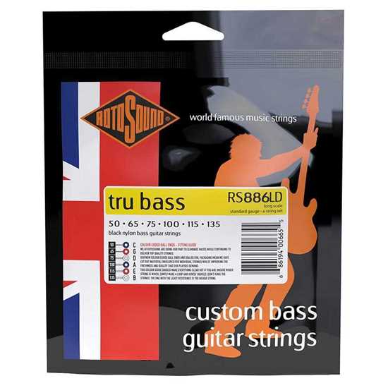 Bild på Rotosound Tru Bass 88 string set 6 black nylon flatwound 50-135