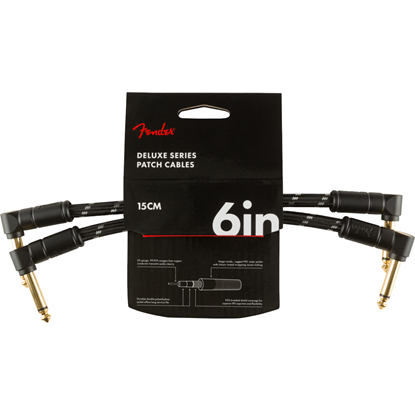 Bild på Fender Deluxe Series Instrument Cables (2-Pack)  Angle/Angle  6"  Black Tweed