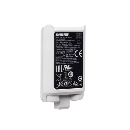 Bild på Shure SB903 uppladdningsbart litjiumjonbatteri för SLXD sändare