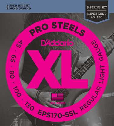 Bild på D'Addario EPS170-5SL Pro Steels 45-130 Light Super Long Scale