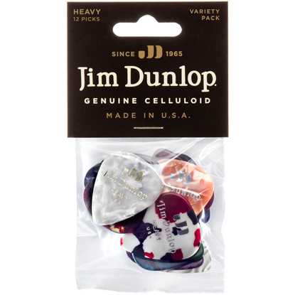 Dunlop PVP-107 Celluloid Heavy Variety Pack Plektrum 12-pack