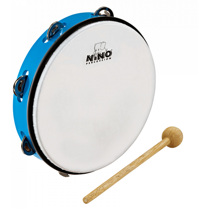Bild på Nino Percussion NINO24SB Tamburin med skinn ABS 10'', Sky Blue