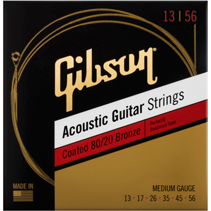 Bild på Gibson Coated 80/20 Bronze Acoustic Guitar Strings 13-56 Medium