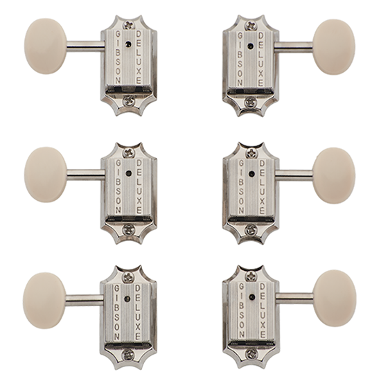 Bild på Gibson MH-060 Deluxe White Button Tuner Set, Vintage Nickel
