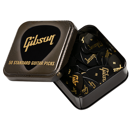 Bild på Gibson GG50-74M Standard Pick Tin (50 pcs., Black), Medium