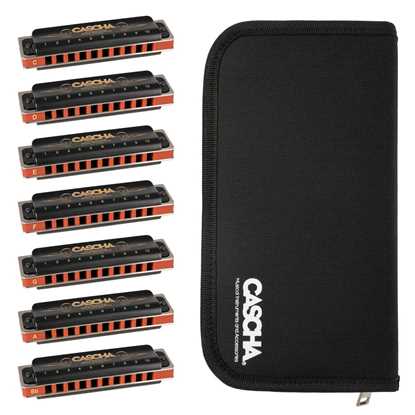 Bild på Cascha Professional Blues Series set med 7 munspel