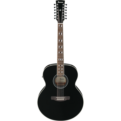 Bild på Ibanez AJ7012M1E-BK Black High Gloss  12-strängad Jumbo