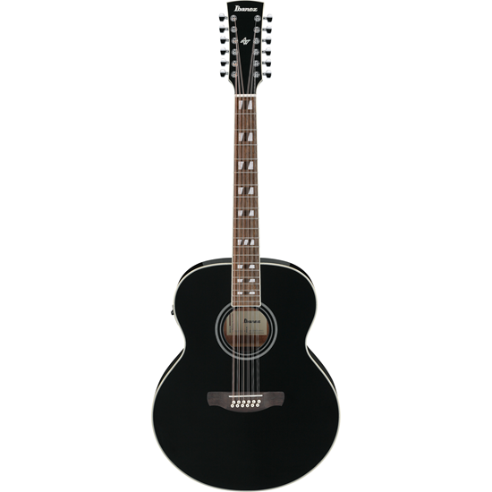 Bild på Ibanez AJ7012M1E-BK Black High Gloss  12-strängad Jumbo