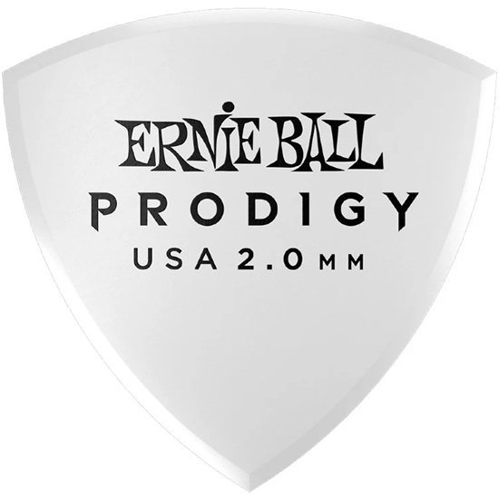 Bild på Ernie Ball 9338 2mm Prodigy White Large Shield - Plektrum i 6-pack