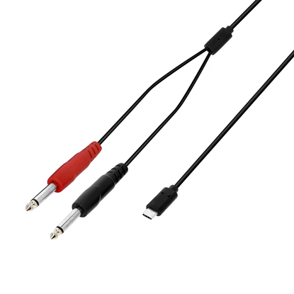 Bild på Adam Hall 3 STAR Y PP USB-C 0150 USB-C Y-cable 2 x jack TS male x USB-C 1,5 m