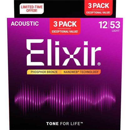 Bild på Elixir Nanoweb® Bronze Light 012-053 3-pack 16565